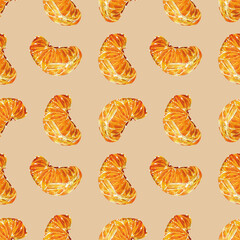 Seamless pattern with slices of orange. This Hand Drawn Orange Fruit Pattern is great as a Digital Paper for scrapbooking, fabric for clothes, textile for home decor.