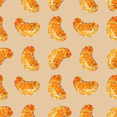 Seamless pattern with slices of orange. This Hand Drawn Orange Fruit Pattern is great as a Digital Paper for scrapbooking, fabric for clothes, textile for home decor.