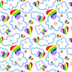 Seamless original pattern. Concept of hope symbol in coronavirus pandemic in Italy.