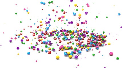 Colorfull balls 3d render. Colorfull balls on white background. Abstract digital illustration.