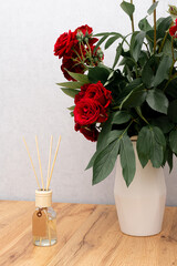 Aroma reed diffuser in the interior