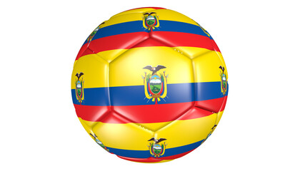 Naklejka premium Soccer ball with multiple flags of Ecuador