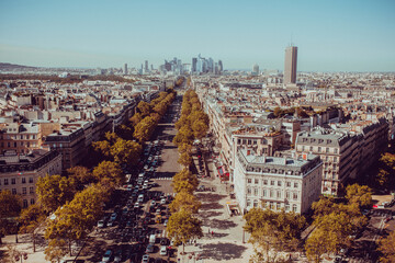 Champs Elysee aerial view