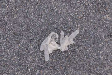 latex gloves thrown on the street
