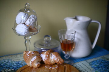 still life with bread and tea