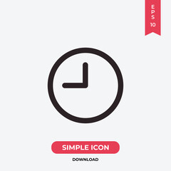 Clock icon vector. Time sign