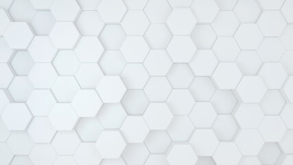 Abstract geometric white background with hexagons