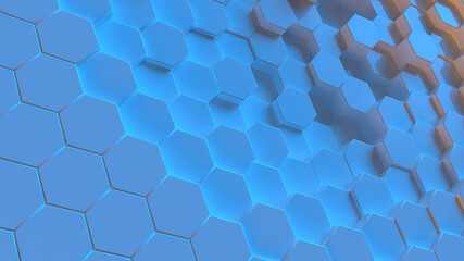 Abstract geometric blue background with hexagons
