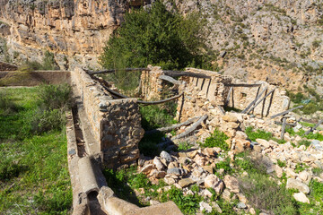 Ruined farmhouse in a mountainous area