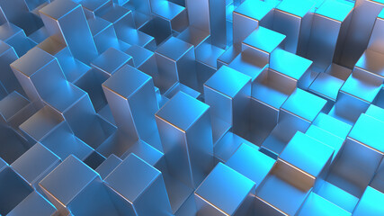 Abstract geometric metal background with cubes