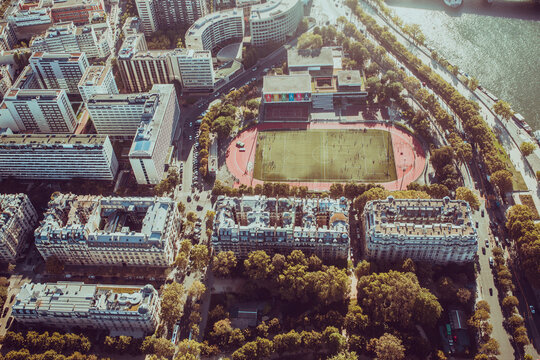 aerial view of paris