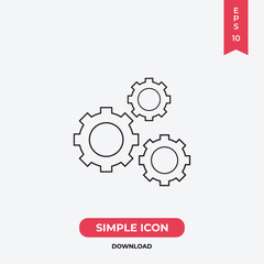 Gear icon vector. Cogwheel sign