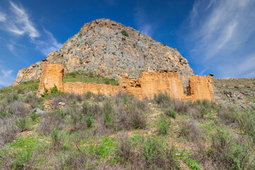 Ruined farmhouse in a mountainous area