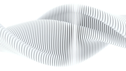 White abstract background with waves. Creative Architectural Concept