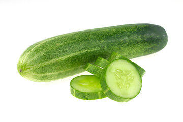 raw cucumber isolate on white background