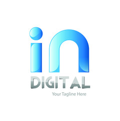 In digital logo design for tech company
