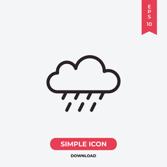 Rain icon vector. Cloud sign