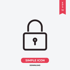 Lock icon vector. Padlock sign