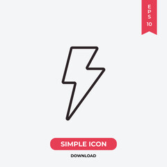 Flash icon vector. Lightning sign