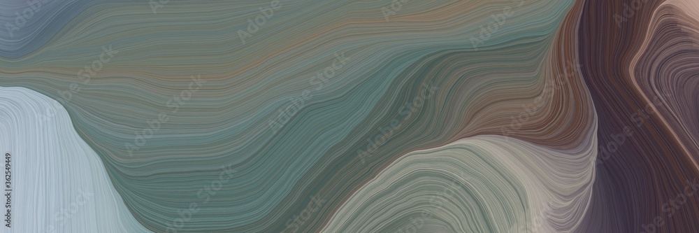 Poster inconspicuous colorful modern soft curvy waves background design with dim gray, ash gray and very da
