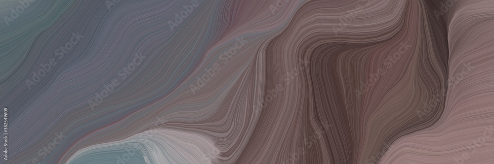 Poster unobtrusive header with elegant modern curvy waves background illustration with dim gray, dark gray 