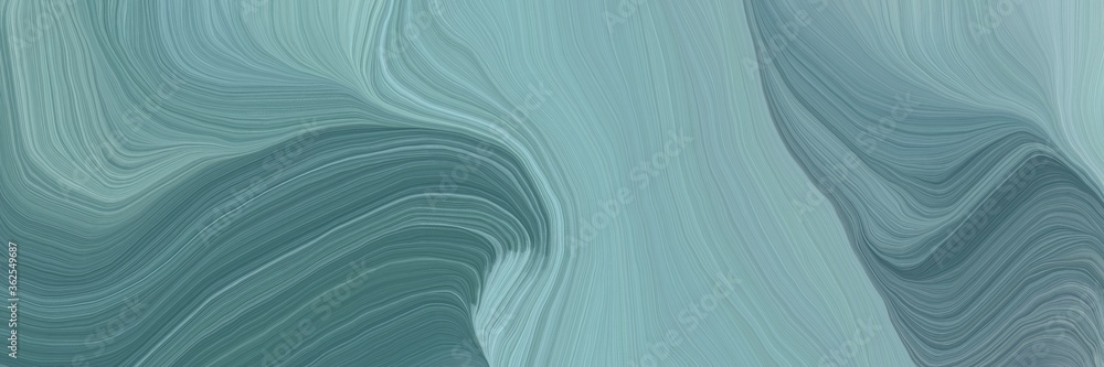 Poster inconspicuous header with colorful smooth swirl waves background illustration with cadet blue, teal blue and pastel blue color
