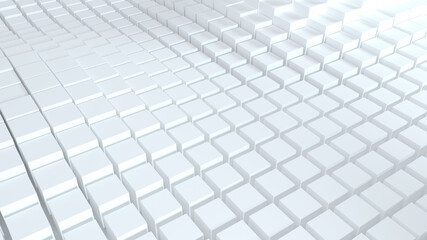 Abstract geometric white background with cubes