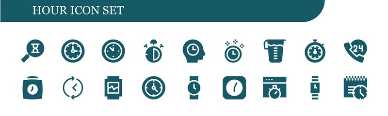 hour icon set