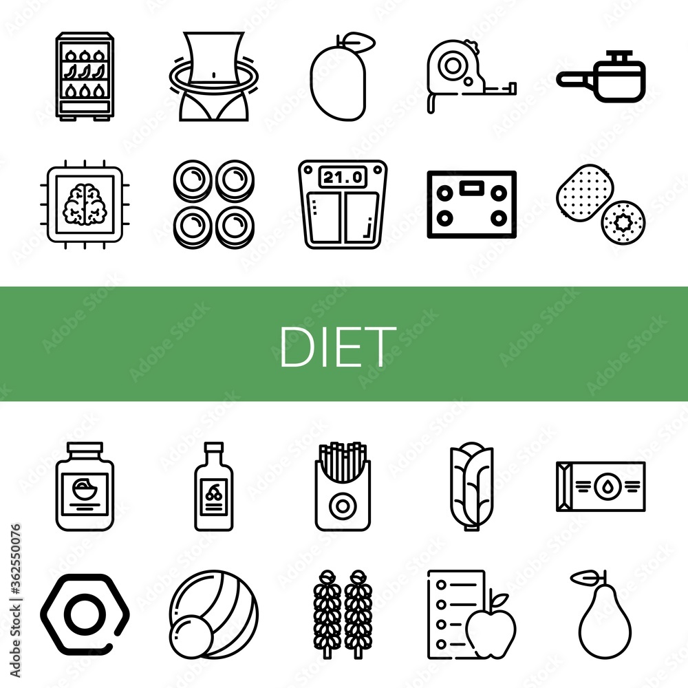 Canvas Prints diet simple icons set