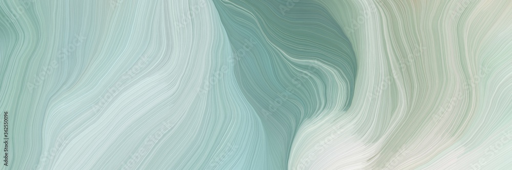 Poster unobtrusive colorful smooth swirl waves background design with pastel blue, slate gray and beige col