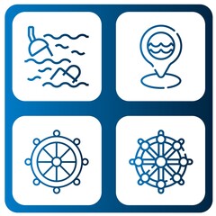 maritime simple icons set