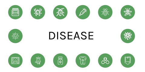 disease simple icons set