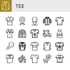 Set of tee icons
