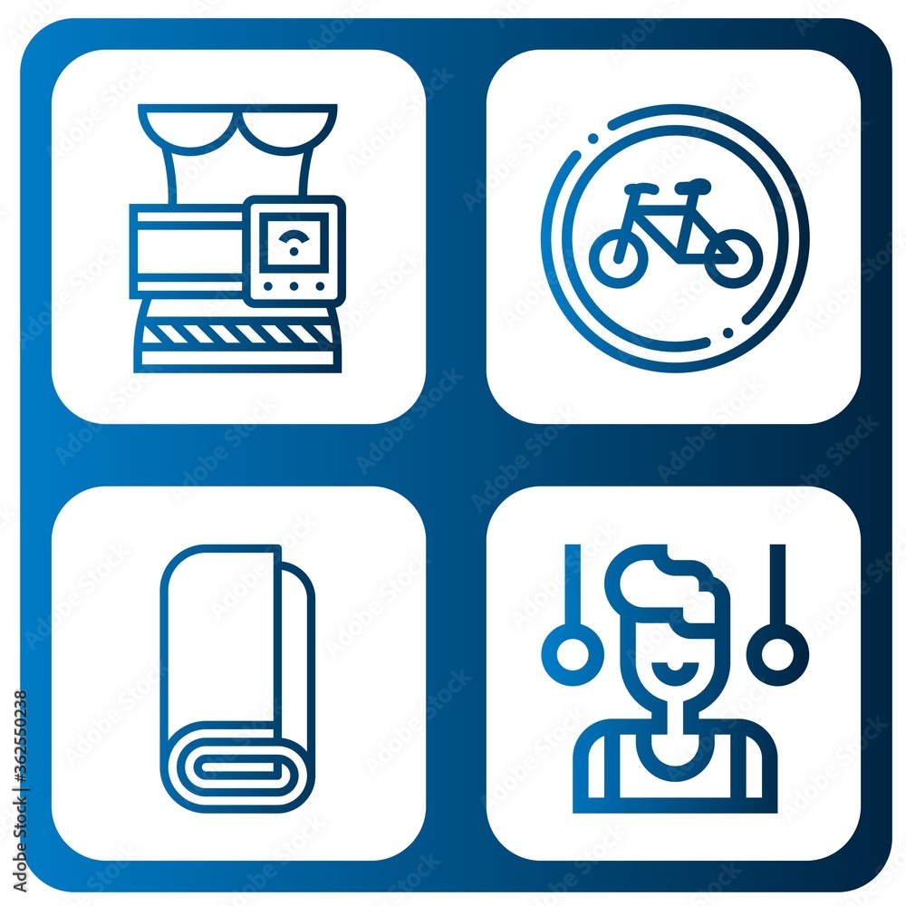 Poster exercise simple icons set