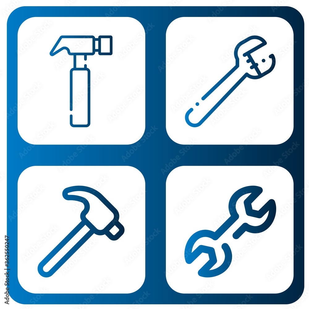 Poster setup simple icons set