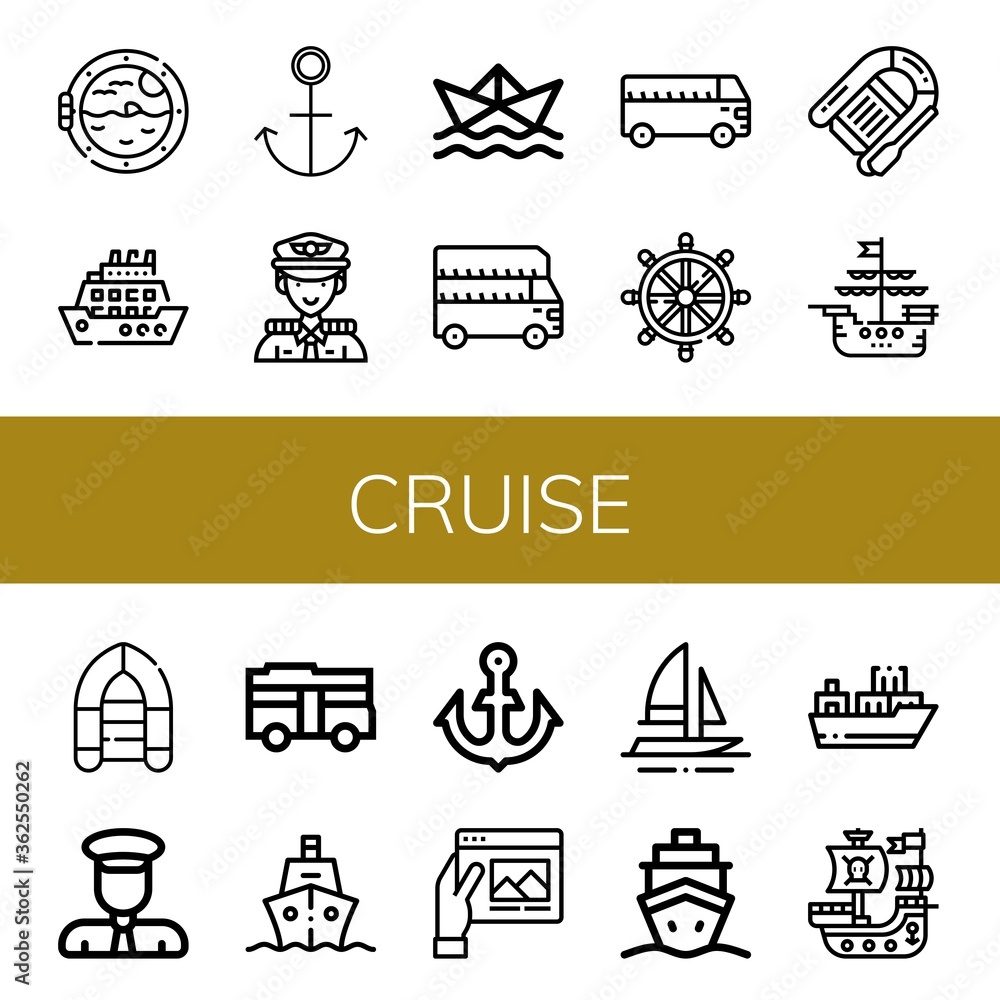 Sticker Set of cruise icons