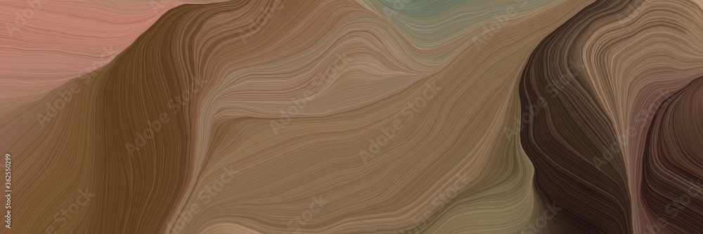 Poster inconspicuous header with elegant curvy background illustration with pastel brown, very dark pink an