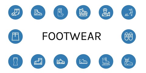 Set of footwear icons