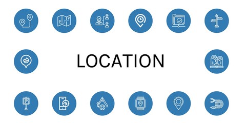 location simple icons set