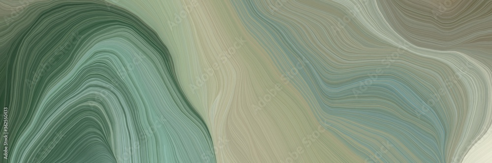 Poster unobtrusive banner with colorful modern soft curvy waves background illustration with gray gray, dar