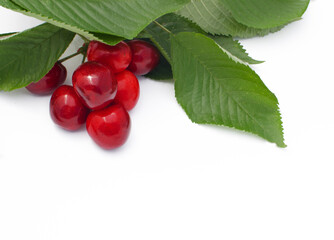 cherries, red and ripe cherries for healthy eating with vitamins and making juice