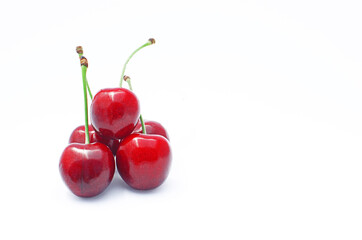 cherries, red and ripe cherries for healthy eating with vitamins and making juice