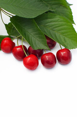 cherries, red and ripe cherries for healthy eating with vitamins and making juice