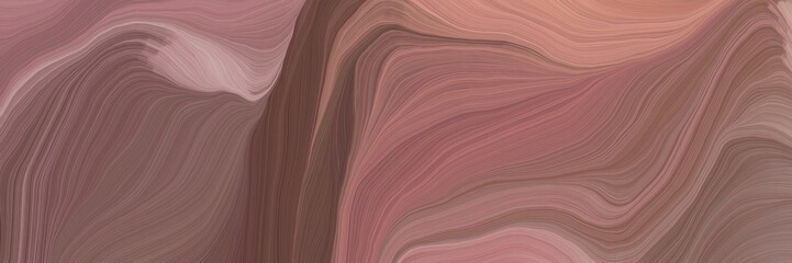 inconspicuous banner with colorful curvy background design with pastel brown, rosy brown and old mauve color
