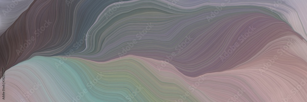 Poster unobtrusive banner with elegant abstract waves illustration with gray gray, dark gray and old mauve 