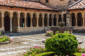 Fototapeta premium Ancient Abbey of Follina. Immersion in the cloister and in history. Treviso