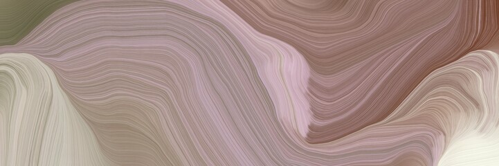 unobtrusive banner with elegant modern soft swirl waves background design with rosy brown, pastel brown and light gray color