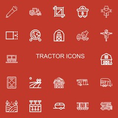 Editable 22 tractor icons for web and mobile