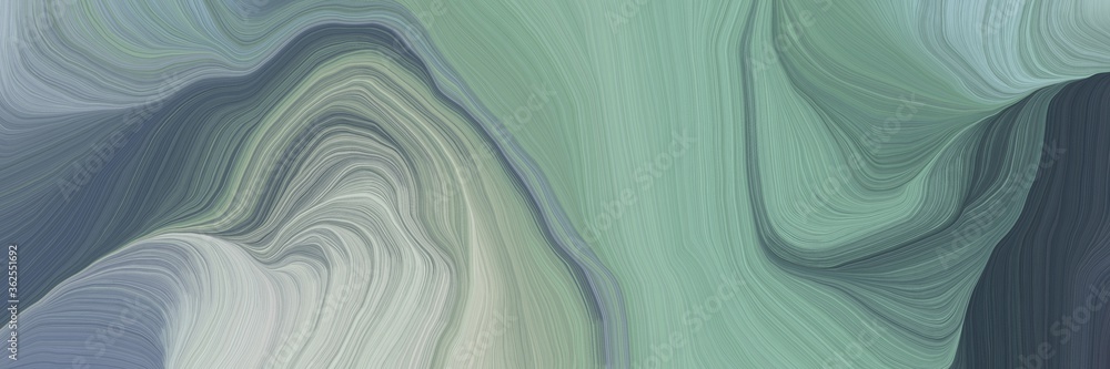 Poster unobtrusive header with colorful modern soft swirl waves background design with light slate gray, dark slate gray and silver color