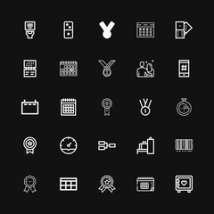Editable 25 number icons for web and mobile